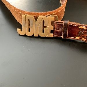 Solid brass and leather name belt (Joyce)